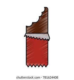 bitten chocolate bar block sugar wrapped