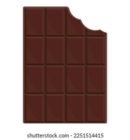 una barra de chocolate mordida, un vector de color ilustraciones aisladas de dibujos animados