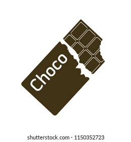 Icono de barra de chocolate mordido