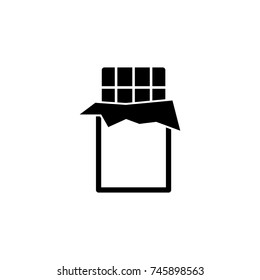 Bitten chocolate bar icon simple black eating icon Can be used as web element, eating design icon on white background