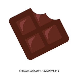 Bitten chocolate bar icon. Vector illustration