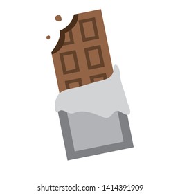 bitten chocolate bar pop art element vector illustration