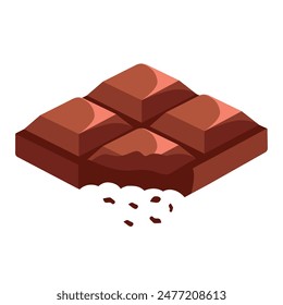bitten chocolate bar sweet isolated