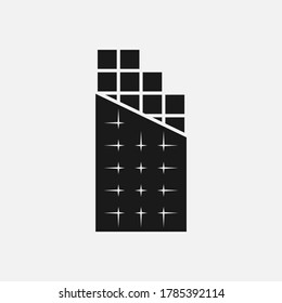Bitten chocolate bar vector icon isolated on white background. Snack pictogram.