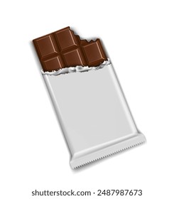 Bitten chocolate bar. Vector illustration