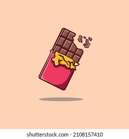 Bitten chocolate bar vector isolated