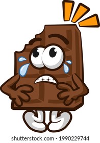 bitten chocolate character mascot vector