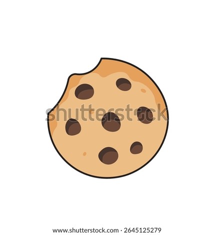 Bitten Chocolate Chip Cookie Vector IllustrationBitten Chocolate Chip Cookie Vector Illustration.