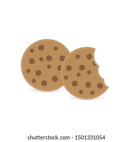 bitten chocolate cookies icon- vector illustration
