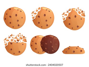 bitten chocolate cookies set flat