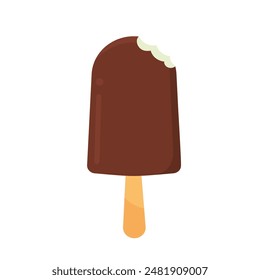 Bitten chocolate popsicle ice cream