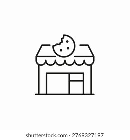 bitten cookie bakery icon sign vector