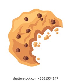 Restos de panadería de dibujos animados de galletas mordidas