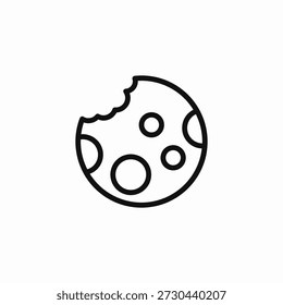 bitten cookie dessert icon sign vector