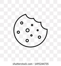 Bitten cookie icon isolated on transparent background. Biscuit symbol modern, simple, vector, icon for website design, mobile app, ui. Vector Illustration