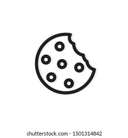 bitten cookie icon -vector illustration