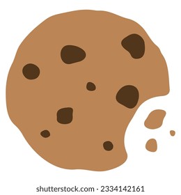 Bitten Cookie single 3 cute on a white background, vector illustration.
