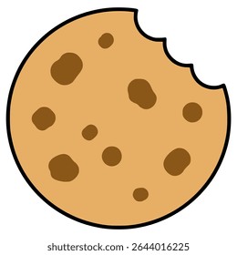 Diseño de Plantilla de Ilustración vectorial de color plano de comida de bocadillo de galleta mordida
