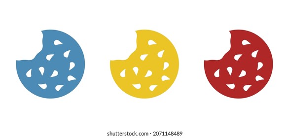 bitten cookies on a white background, vector illustration