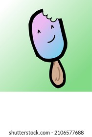 Grasa lindo helado de paleta helado simple vector de ilustración plana