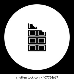 bitten delicious chocolate table silhouette icon eps10