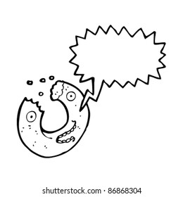 bitten donut cartoon
