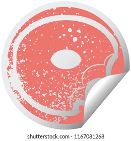 bitten donut graphic distressed sticker illustration icon