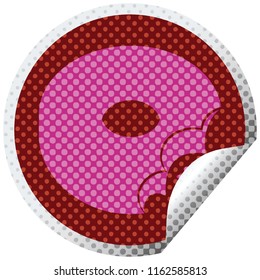 bitten donut graphic vector circular peeling sticker