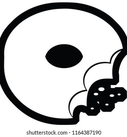 bitten donut graphic vector illustration icon