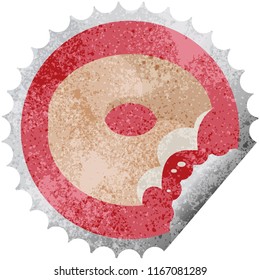 timbre mordida de la ilustración vectorial gráfica de la etiqueta adhesiva redonda