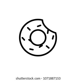 bitten donut icon. Element of minimalistic icons for mobile concept and web apps. Thin line icon for website design and development, app development on white background