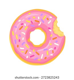 Bitter Donut einzeln auf weißem Hintergrund. Flache Vektorgrafik.