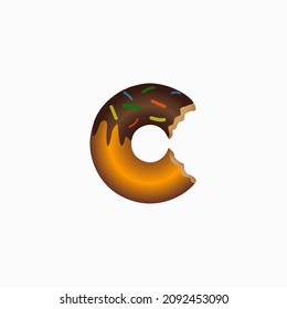 donut mordido, ilustración vectorial sobre fondo blanco adecuado para cualquier cosa
