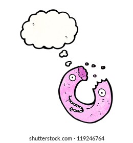 caricatura de donut mordido