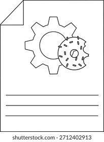 Bitten Doughnut Icon Cute Sweet Dessert Pastry Graphic