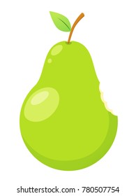 bitten fresh green pear