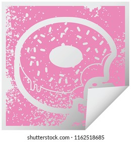 bitten frosted donut graphic vector illustration icon