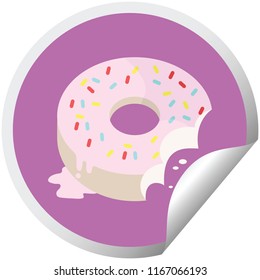 pegatinas circulares de ilustración de vector gráfico con escarcha mordida