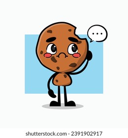 bitten funny cake mascot. funny food vector character.