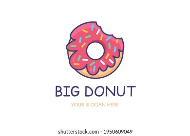 Plantilla vectorial aislada con el logotipo de donut acristalado de bits