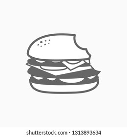 Bitten Hamburger Logo food logo vector  