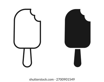 Icono de barras de helado mordido, Ilustración vectorial .