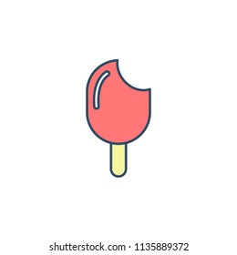 bitten ice cream colored dusk style icon. Element of ice cream icon for mobile concept and web apps. Dusk style bitten ice cream icon can be used for web and mobile on white background