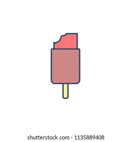 bitten ice cream colored dusk style icon. Element of ice cream icon for mobile concept and web apps. Dusk style bitten ice cream icon can be used for web and mobile on white background