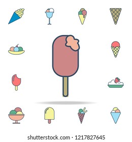 bitten ice cream colored icon. Ice cream icons universal set for web and mobile