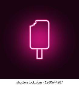 bitten ice cream icon. Elements of web in neon style icons. Simple icon for websites, web design, mobile app, info graphics
