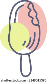 Helado mordido, ilustración, vector sobre fondo blanco.