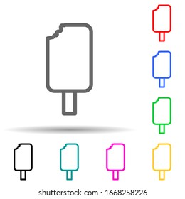 bitten ice cream multi color style icon. Simple thin line, outline vector of web icons for ui and ux, website or mobile application
