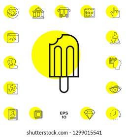 Bitten ice cream on a stick icon