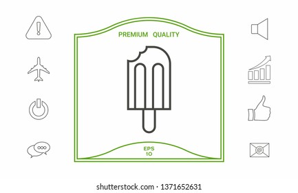 Bitten ice cream on a stick icon